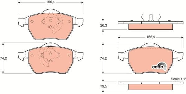 Brake Pad Set, disc brake COTEC GDB1376 - image 3