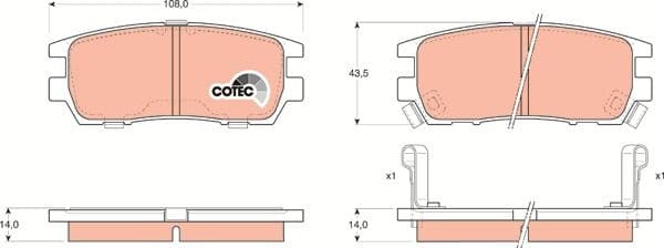 Brake Pad Set, disc brake COTEC GDB1127 - image 3