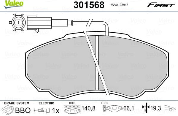 Brake Pad Set, disc brake ESSENTIAL 301568