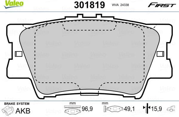 Brake Pad Set, disc brake ESSENTIAL 301819