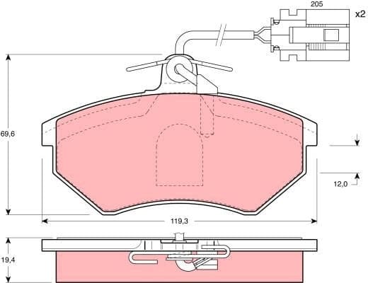 Brake Pad Set, disc brake GDB1057 - image 2