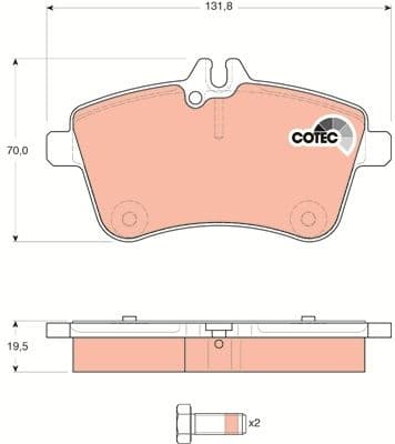 Brake pads front, Top Quality GDB1628 - image 2