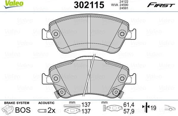 Brake Pad Set, disc brake ESSENTIAL 302115