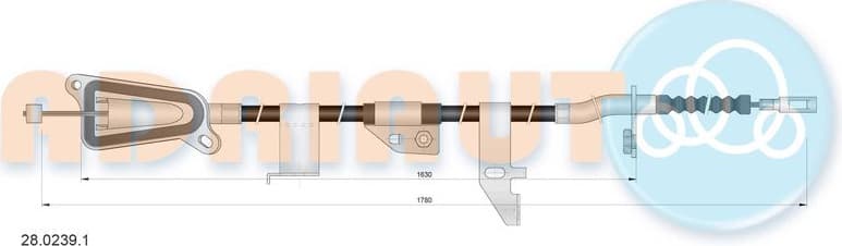Cable handbrake 28.0239.1 - image 2