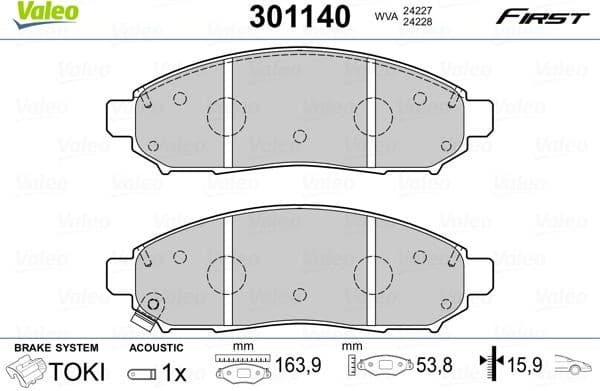 Brake Pad Set, disc brake ESSENTIAL 301140