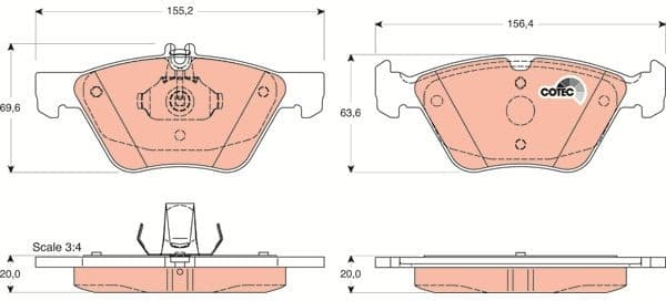 Brake Pad Set, disc brake COTEC GDB1215 - image 3