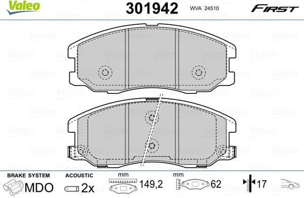 Brake Pad Set, disc brake ESSENTIAL 301942