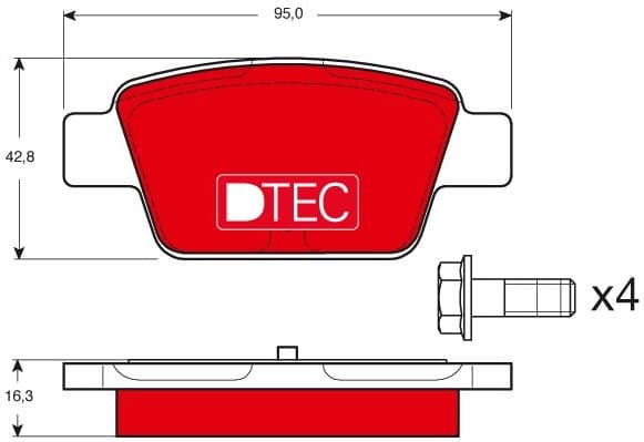 Brake Pad Set, disc brake DTEC COTEC GDB1485DTE - image 2