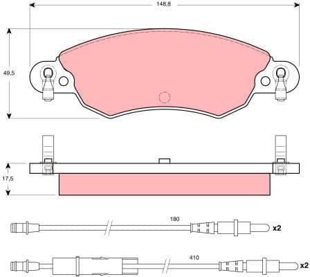 Brake Pad Set, disc brake GDB1447 - image 3