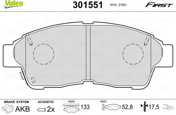 Brake Pad Set, disc brake ESSENTIAL 301551