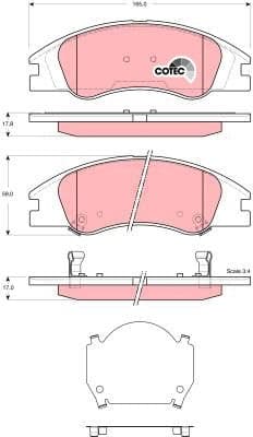 Brake Pad Set, disc brake COTEC GDB3367 - image 3