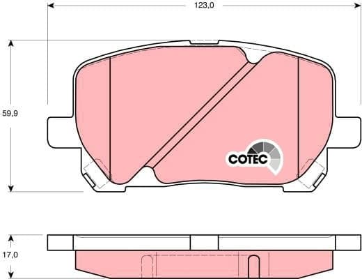 Brake Pad Set, disc brake COTEC GDB3315 - image 3