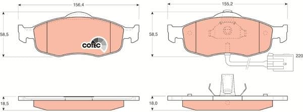 Brake Pad Set, disc brake COTEC GDB1108 - image 3