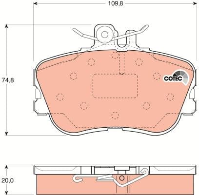 Brake Pad Set, disc brake COTEC GDB1094 - image 4