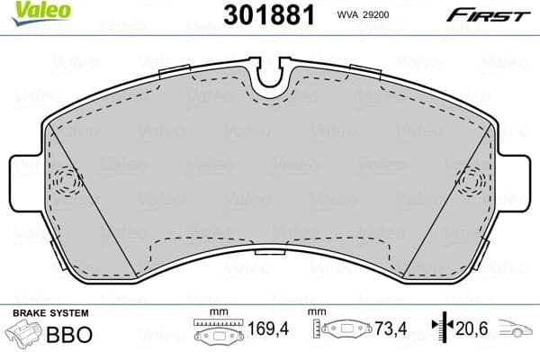 Brake Pad Set, disc brake ESSENTIAL 301881
