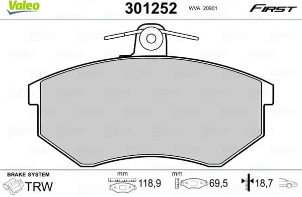 Brake Pad Set, disc brake ESSENTIAL 301252