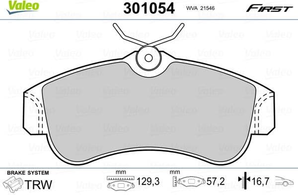 Brake Pad Set, disc brake ESSENTIAL 301054