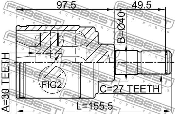 Joint Kit, drive shaft 0311-HRVATRH - image 2