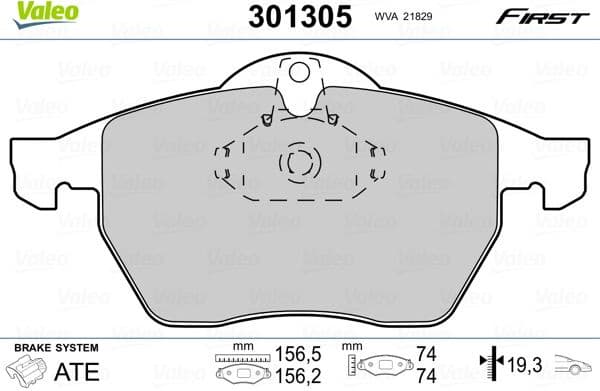 Brake Pad Set, disc brake ESSENTIAL 301305