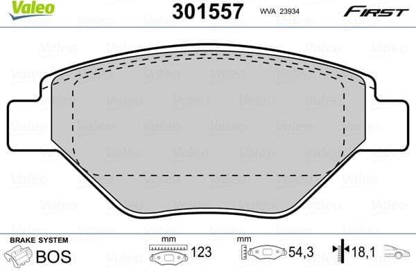 Brake Pad Set, disc brake ESSENTIAL 301557