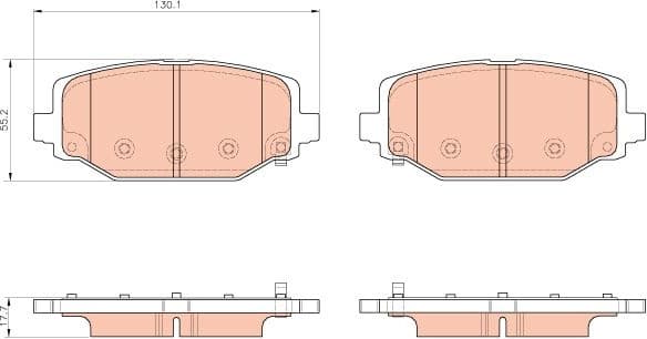 Brake pads rear, Top Quality GDB1936 - image 3