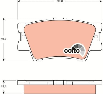 Brake pads rear, Top Quality GDB3426 - image 3