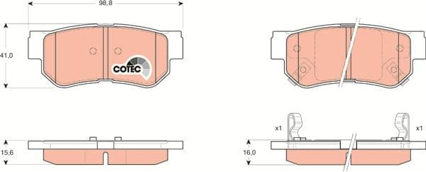 Brake pads rear, Top Quality GDB3284 - image 3