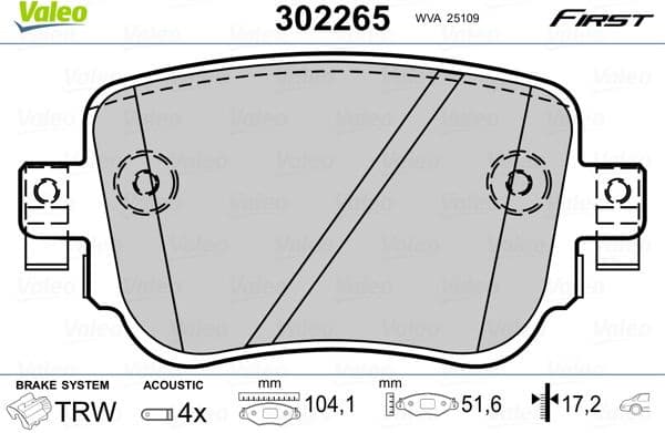 Brake Pad Set, disc brake ESSENTIAL 302265