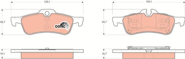 Brake pads rear, Top Quality GDB1561 - image 3