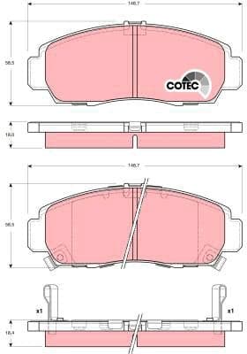 Brake Pad Set, disc brake COTEC GDB3240 - image 2
