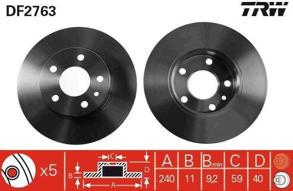 Brake Disc DF2763 - image 3