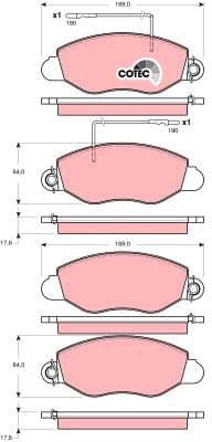 Brake Pad Set, disc brake COTEC GDB3354 - image 2
