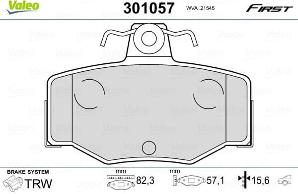 Brake Pad Set, disc brake ESSENTIAL 301057
