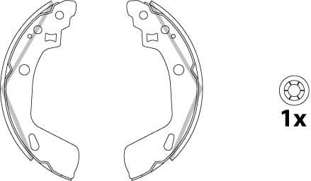 Brake Shoe Set, parking brake GS8865 - image 2
