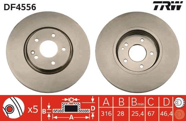 Brake Disc DF4556 - image 2