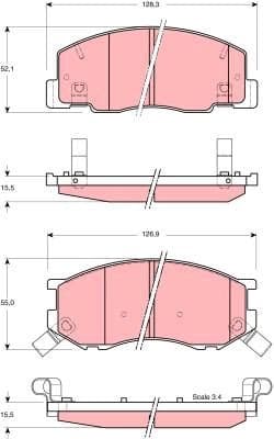 Brake Pad Set, disc brake GDB3157 - image 2