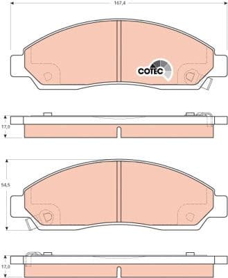 Brake Pad Set, disc brake COTEC GDB3466 - image 3