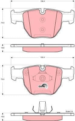 Brake pads front, Top Quality GDB1526 - image 3