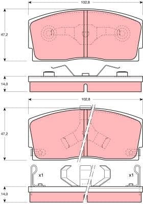 Brake Pad Set, disc brake GDB886 - image 2