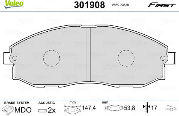 Brake Pad Set, disc brake ESSENTIAL 301908