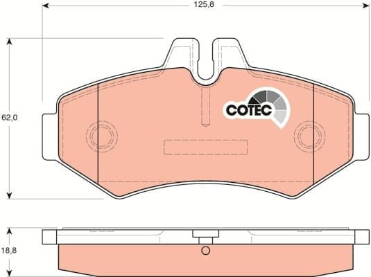 Brake Pad Set, disc brake COTEC GDB1399 - image 3