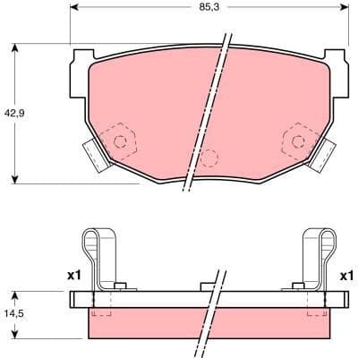 Brake Pad Set, disc brake GDB3143 - image 2