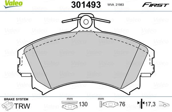 Brake Pad Set, disc brake ESSENTIAL 301493