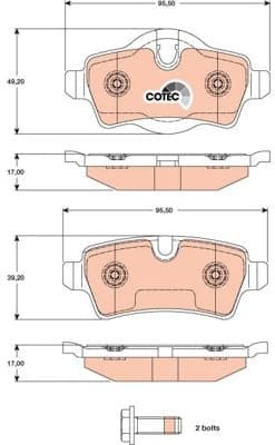 Brake Pad Set, disc brake COTEC GDB1766 - image 3