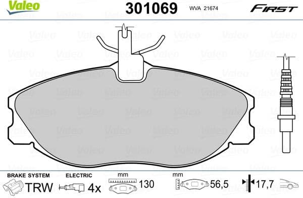 Brake Pad Set, disc brake ESSENTIAL 301069