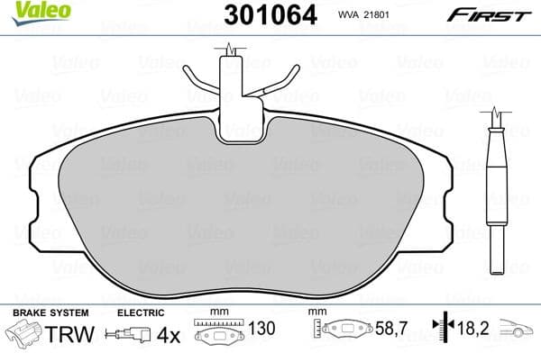 Brake Pad Set, disc brake ESSENTIAL 301064