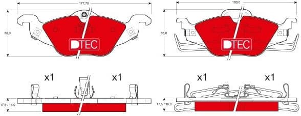 Brake Pad Set, disc brake DTEC COTEC GDB1351DTE - image 2