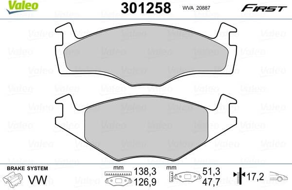 Brake Pad Set, disc brake ESSENTIAL 301258