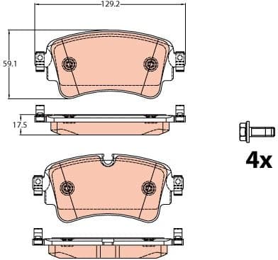 Brake pads rear, Top Quality GDB2132 - image 2