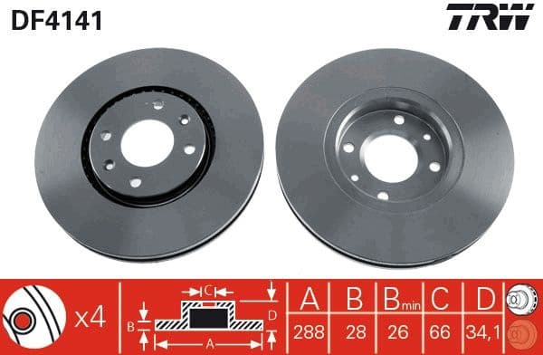 Brake Disc DF4141 - image 3